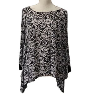 Cato Black and White Asymmetrical Tunic